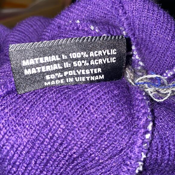 Louisiana State University LSU Tigers Pom Pom Beanie Grey Purple Gold Hat - Picture 4 of 7